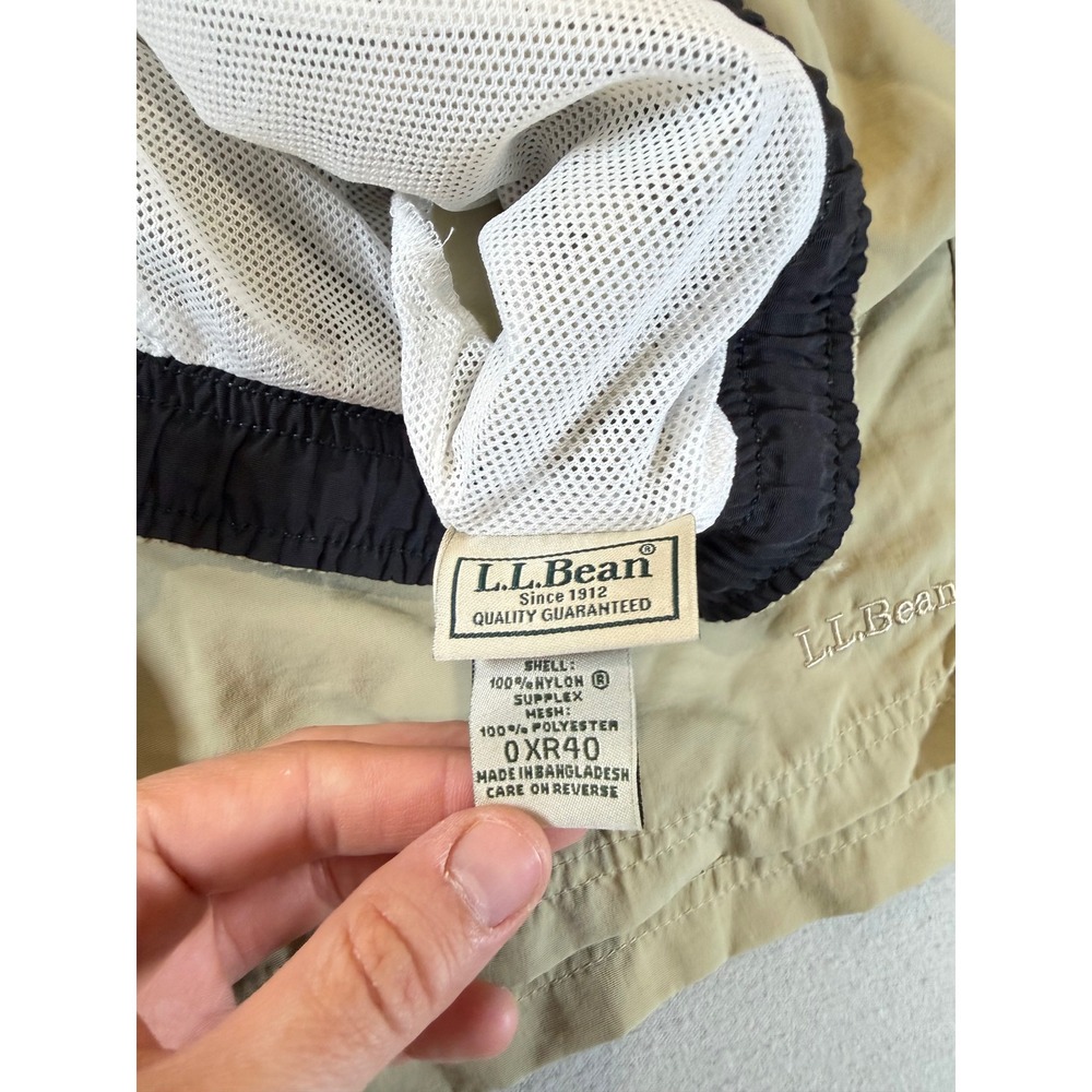 LL Bean Supplex Nylon Shorts Tan Khaki Mesh Lined Hiking Water Mens XL 0XR40 - Picture 11 of 14